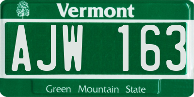 VT license plate AJW163