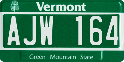 VT license plate AJW164