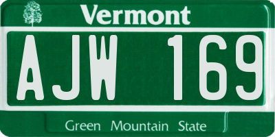 VT license plate AJW169