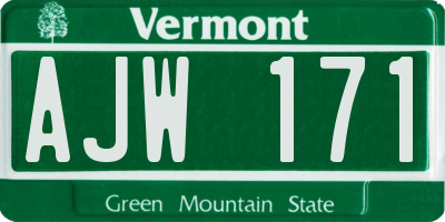 VT license plate AJW171