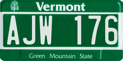 VT license plate AJW176