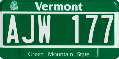 VT license plate AJW177