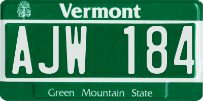 VT license plate AJW184