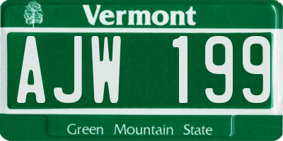 VT license plate AJW199