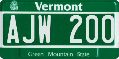 VT license plate AJW200