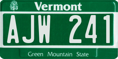 VT license plate AJW241