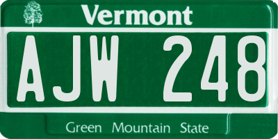 VT license plate AJW248