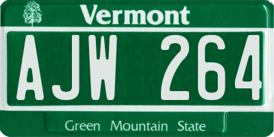 VT license plate AJW264