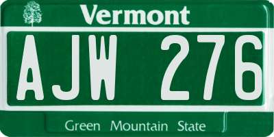 VT license plate AJW276
