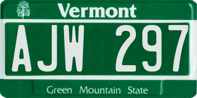 VT license plate AJW297
