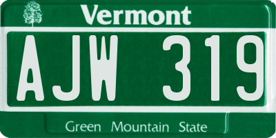 VT license plate AJW319