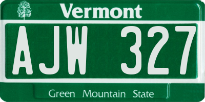 VT license plate AJW327