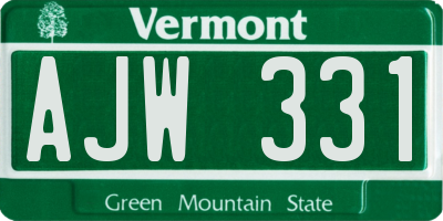 VT license plate AJW331