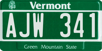 VT license plate AJW341