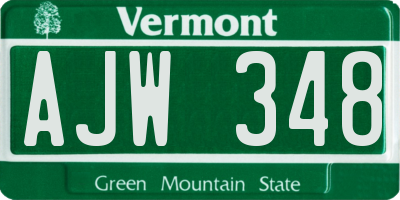 VT license plate AJW348