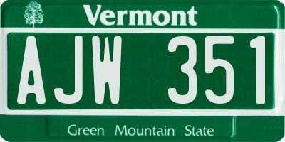 VT license plate AJW351