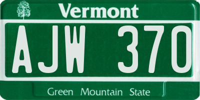 VT license plate AJW370