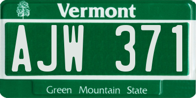 VT license plate AJW371