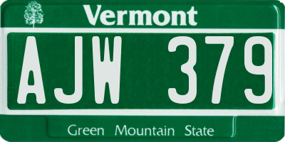 VT license plate AJW379
