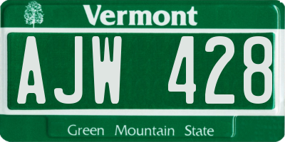 VT license plate AJW428