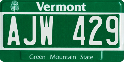 VT license plate AJW429