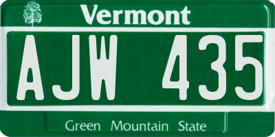 VT license plate AJW435
