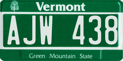 VT license plate AJW438
