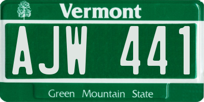VT license plate AJW441