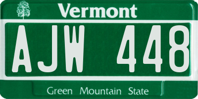 VT license plate AJW448