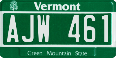 VT license plate AJW461