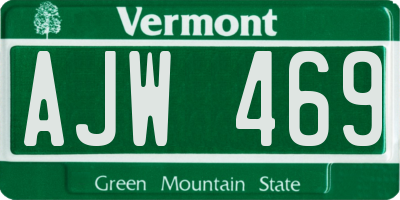 VT license plate AJW469