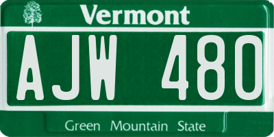 VT license plate AJW480