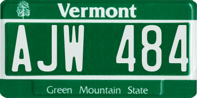 VT license plate AJW484