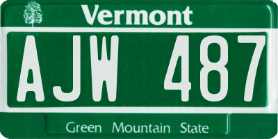 VT license plate AJW487