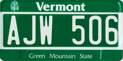 VT license plate AJW506