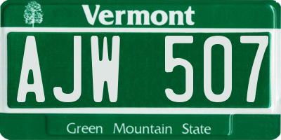 VT license plate AJW507