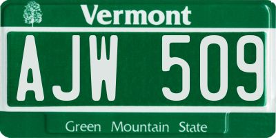 VT license plate AJW509