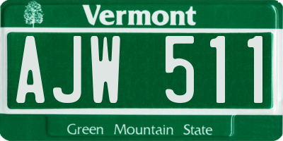 VT license plate AJW511