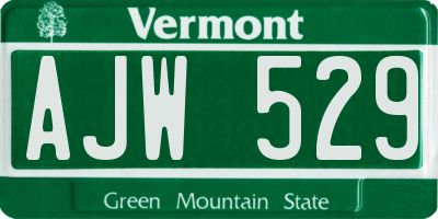 VT license plate AJW529