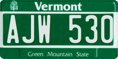 VT license plate AJW530