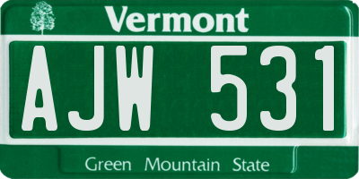 VT license plate AJW531