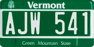 VT license plate AJW541