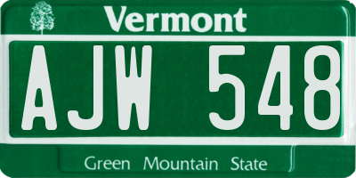 VT license plate AJW548