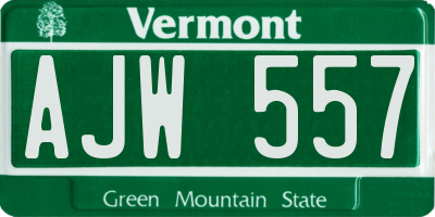 VT license plate AJW557