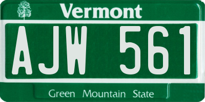 VT license plate AJW561