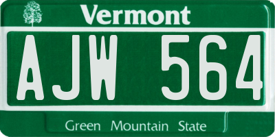 VT license plate AJW564
