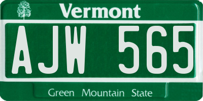 VT license plate AJW565