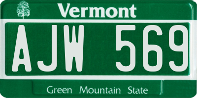 VT license plate AJW569