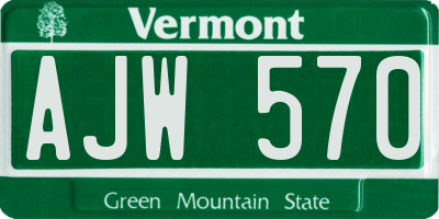 VT license plate AJW570