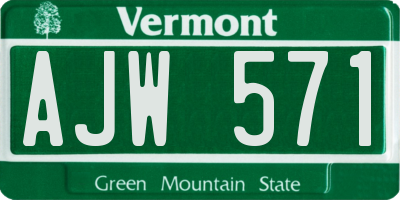 VT license plate AJW571